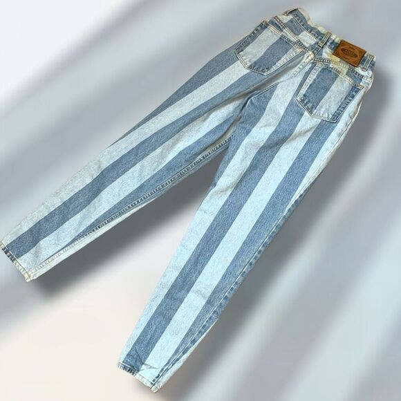 Vintage Paris Sports Slim Straight Jeans 23” Stripe High Rise Tapered - Picture 2 of 10